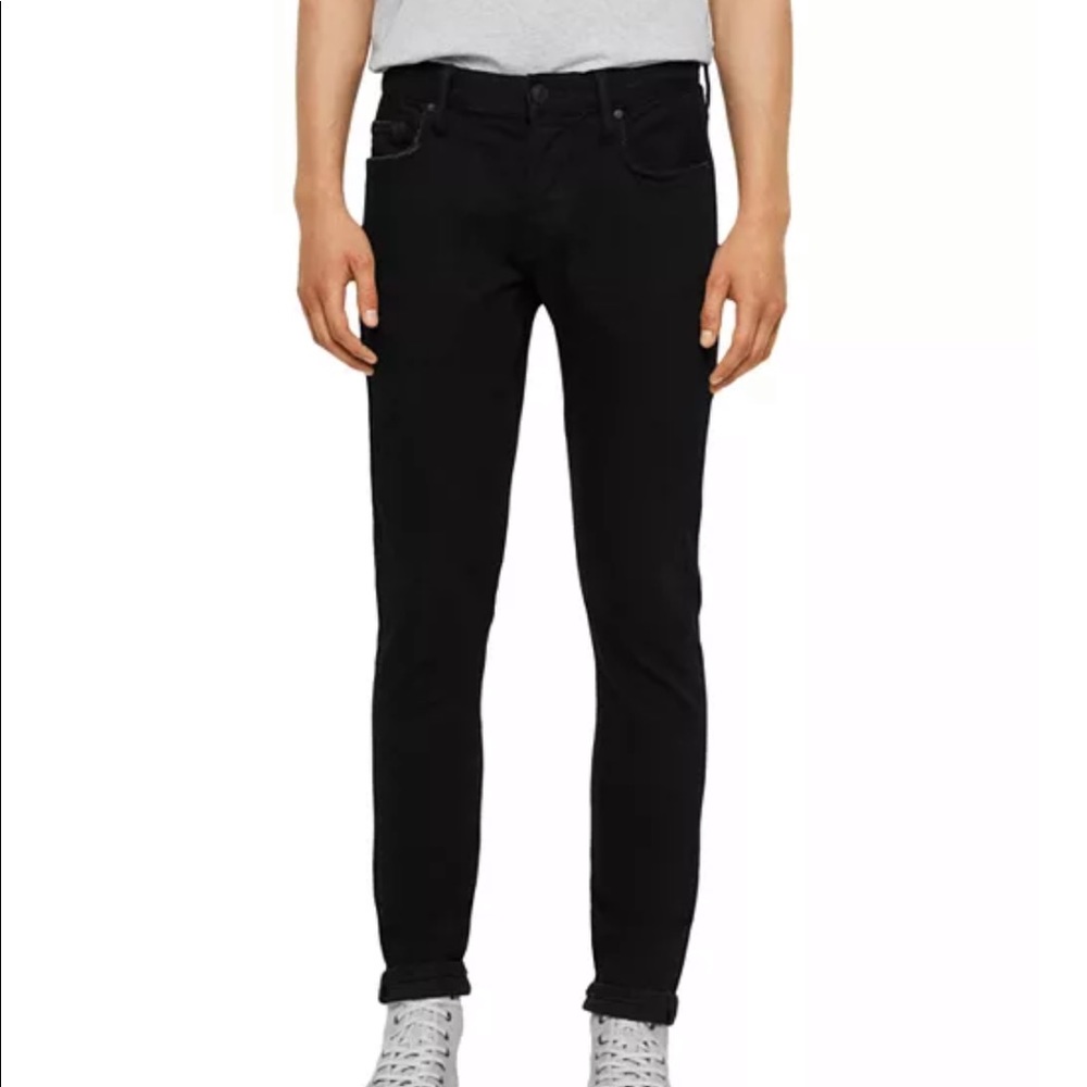 ALLSAINTS Rex Straight-Skinny Jeans in Jet Black size 33W